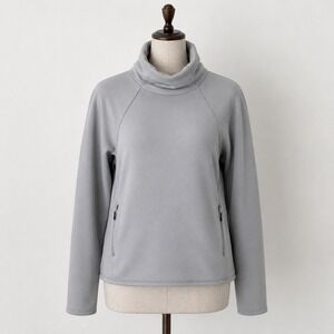 Athleta‎ Coaster Luxe Funnel Neck Sweatshirt Grey Small Womens Pullover FLAW